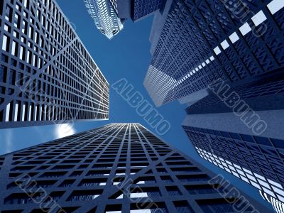 corporate buildings in perspective