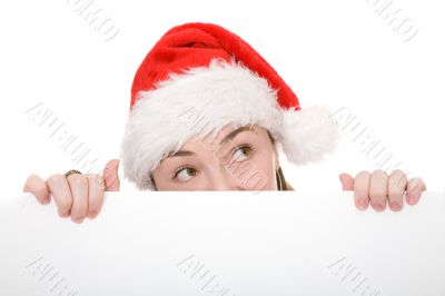 christmas santa claus over white card