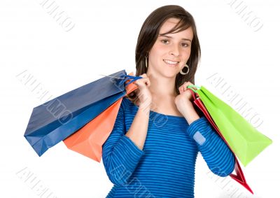 girl with shopping bags