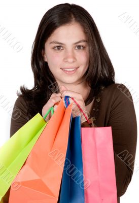 beautiful girl with shopping bags