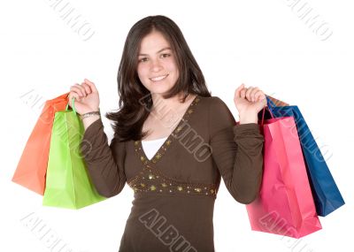 beautiful girl with shopping bags