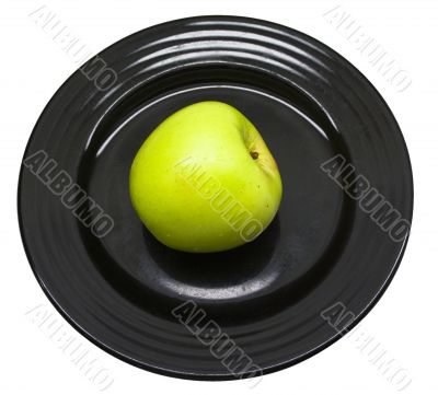 Green apple served at Black Japanese plate 3