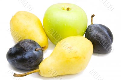 Fruits in white background