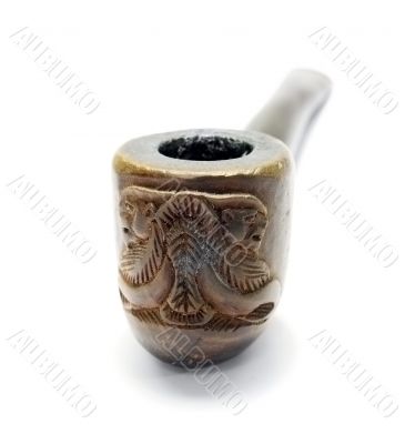 Smoked carved pipe