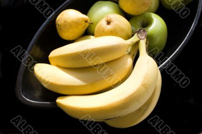 Close-up of served bananas and apples 2