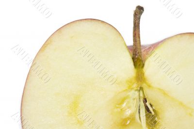 Close-up of half-cut red apple