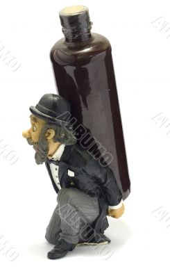 Old-fashioned man with clay bottle 3