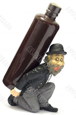 Old-fashioned man with clay bottle 2