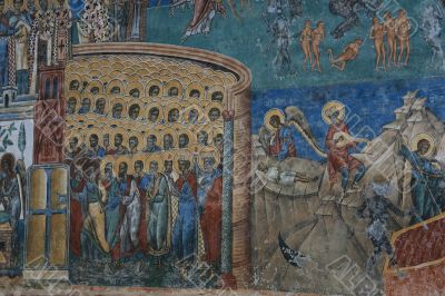 Fresco painting in Voronet