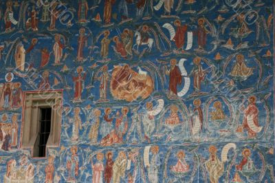 Fresco painting in Voronet