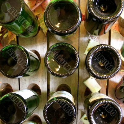 Wine bottle and glass