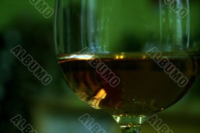 Wine bottle and glass
