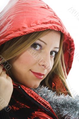 Beautiful woman with christmas decoration