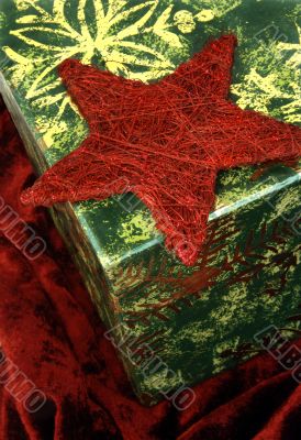 Christmas gift box and star