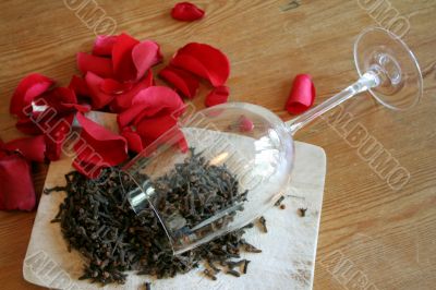 Carnation and red rose