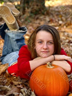 Girl with Pumpkin