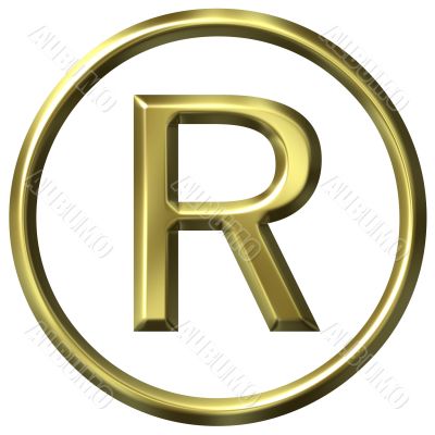 3D Golden Registered Symbol