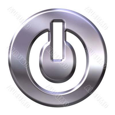 3D Silver Power Button