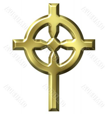 3D Golden Celtic Cross