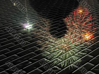 abstract fireworks reflection