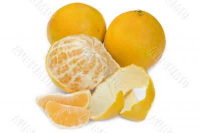 Naked and dressed - still lfe with tangerines