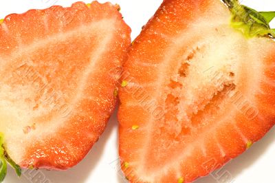 Close up of cut strawberry