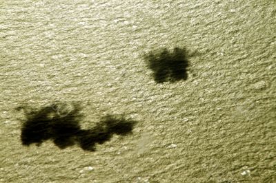 shadow of a cloud on the ocean