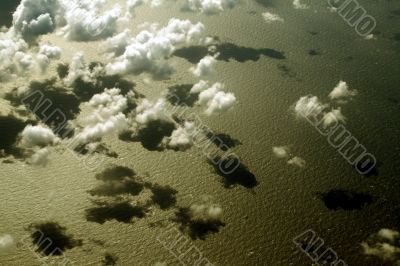 Clouds outside the airplane