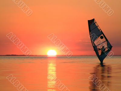 Silhouette of a windsurfer 3