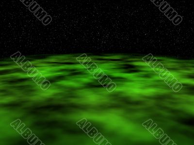 green cosmic cloud