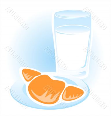 milk and croissant