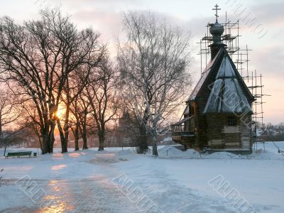 Nicol church. Sunset