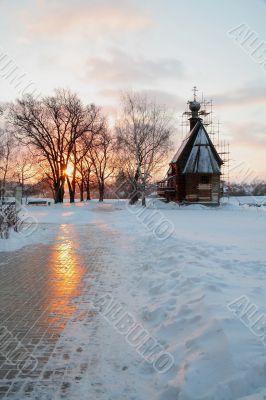 Nicol church. Sunset