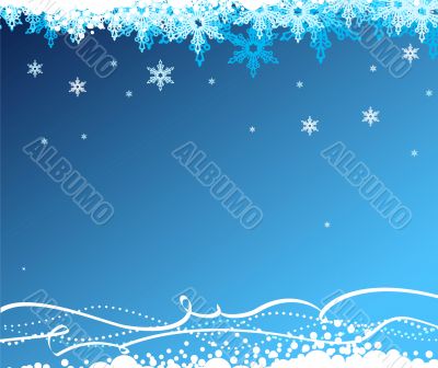 Abstract background with snowflakes. Vector