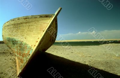 boat in the desert