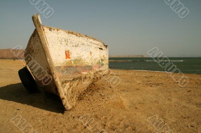 Fisherboat in the desert