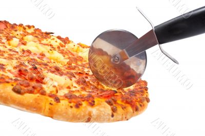 Italian pizza and cutter