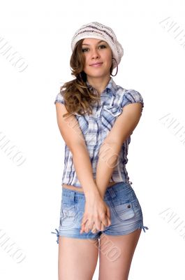 attractive girl isolated on white background