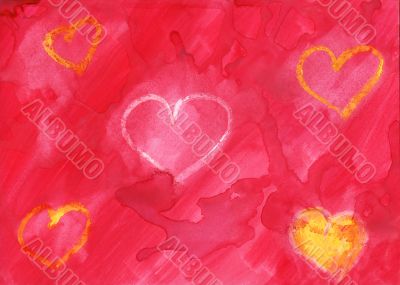watercolor hearts