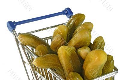 Cucumbers in a trolley