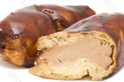 eclair filling close up