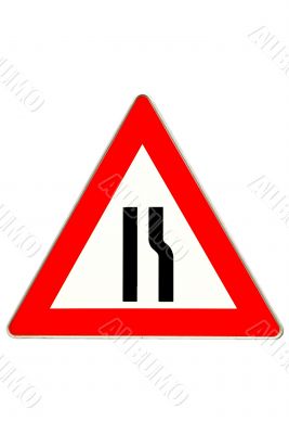 traffic sign road constriction