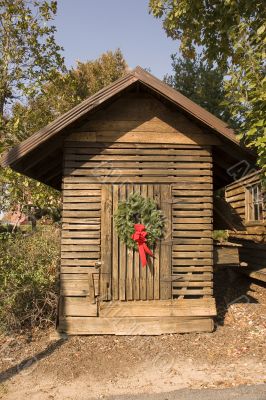 Christmas Wreath on Old Shack