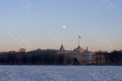 The moon above Neva
