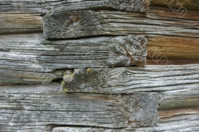 An old wooden church wall