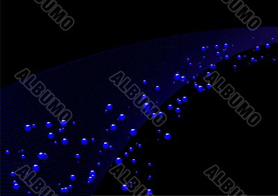 Blue lines and bubbles