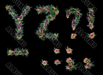 christmas alphabet - letters and punctuation