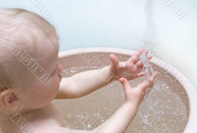 playing with water