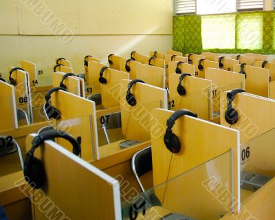 a room full of headset