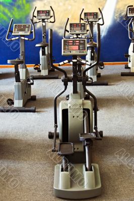 spinning bikes and walkers